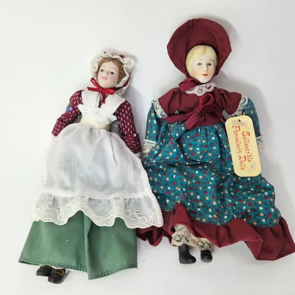 Lot of 2 Vintage Porcelain Dolls – 1980s Avon & Russ Berrie – Collectible